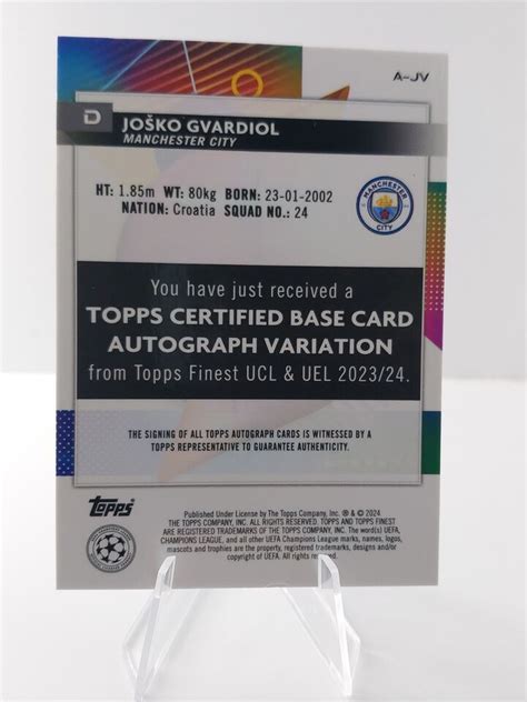 Josko Gvardiol Base Auto Manchester City Topps UCC Finest Soccer 2023