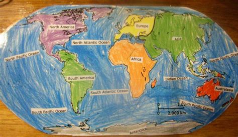 Continents And Oceans Map For Kids