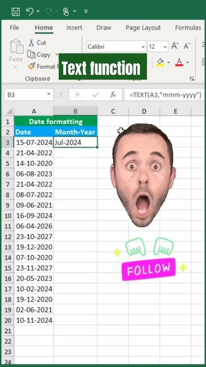 Text Function In Excel Excel Shorts Youtube