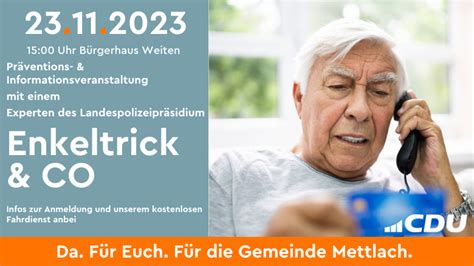 Pr Ventions Und Informationsveranstaltung Zum Thema Enkeltrick Co