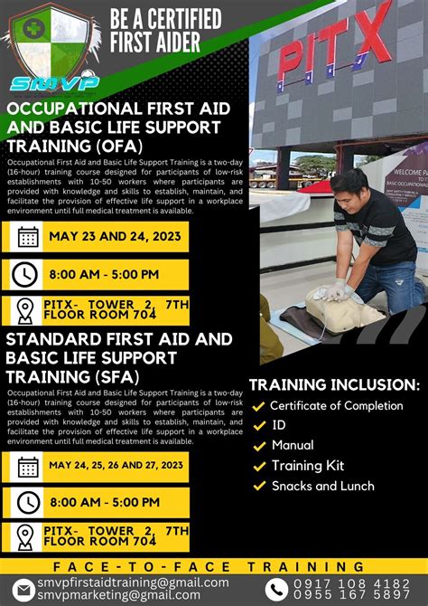 BE A CERTIFIED FIRST AIDER! SMVP Safety Training and Consultancy ...