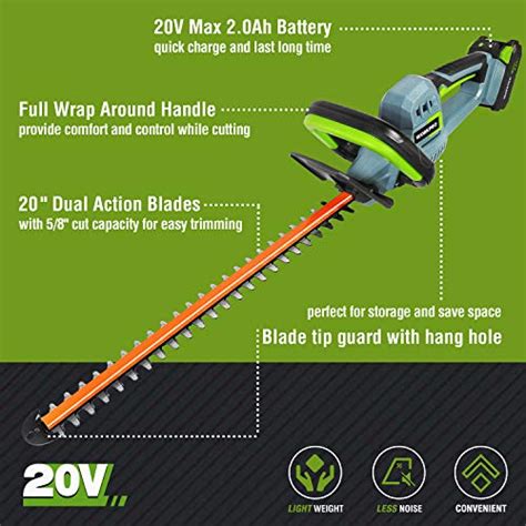 Workpro V Cordless Hedge Trimmer Dual Action Blades Electric