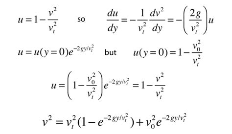 Freefall Velocity Vs Distance For Quadratic Drag