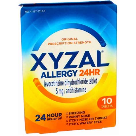 Xyzal Hour Allergy Relief Medicine Levocetirizine Dihydrochloride