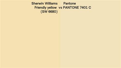 Sherwin Williams Friendly Yellow Sw Vs Pantone C Side By