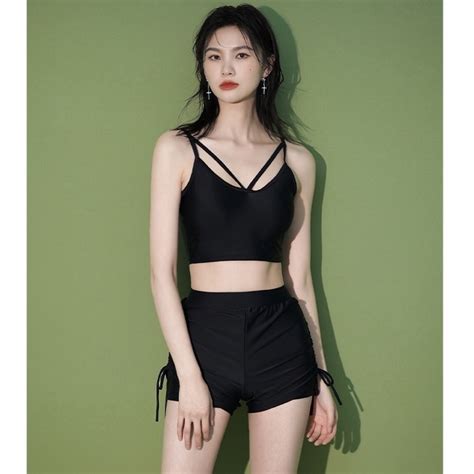 Malaysia BIKINI 3pcs set swimsuit swimwear BAJU RENANG 三件套泳衣泳装线条罩衫 Shopee Malaysia