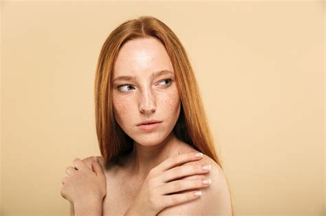 Premium Photo Beauty Portrait Of A Young Topless Redhead Girl