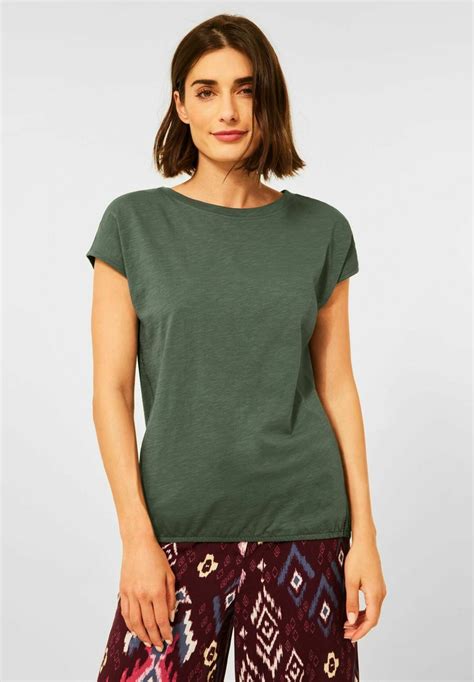 Cecil T Shirt Basic Grün Oliv Zalando De