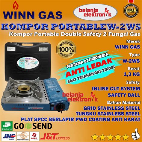 Jual Kompor Gas Portable Winn Gas W Ws Double Safety Fungsi Kompor