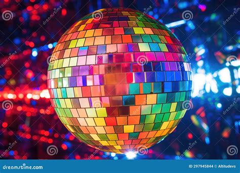 Colorful Disco Ball Reflecting Lights Stock Photo - Image of nightclub ...