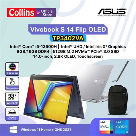 Jual Asus Vivobook S 14 Flip Oled Tp3402va I5 13500h 512gb 14 28k W11 Ohs Ram 8gb Shopee