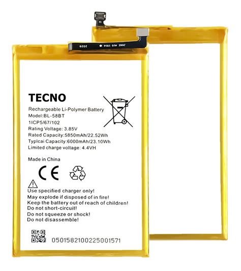 Tecno Spark Air Ke Battery Replacement Bl Bt Battery With