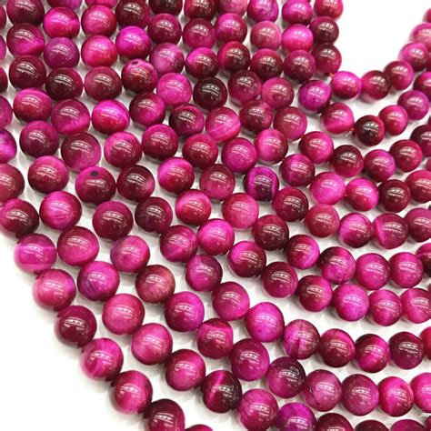 Pink Tiger Eye Round Beads Mm Mm Mm Gemstone Loose Etsy