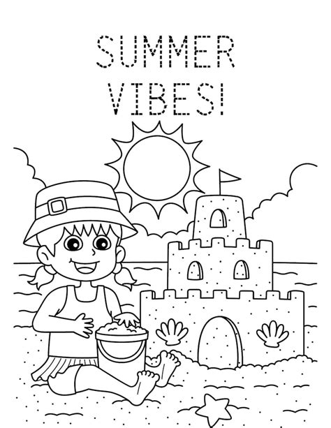 21 Printable Summer Coloring Pages For Children Beach Fun Coloring