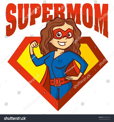 Super Mom Hero Superhero Cartoon Character Stock Vector Royalty Free