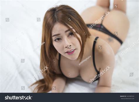 Sexy Asian Woman Lingerie Thong Lying Stock Photo Shutterstock