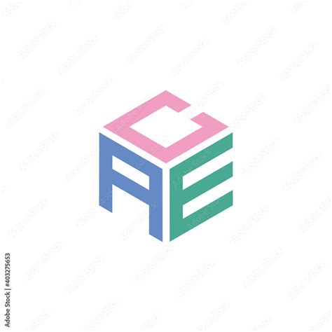 Hexagon logo with CAE letters Stock Vector | Adobe Stock