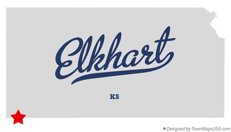 Map of Elkhart, KS, Kansas