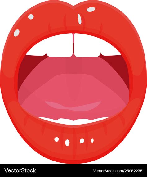 Open Female Mouth Icon Bright Red Lips Royalty Free Vector