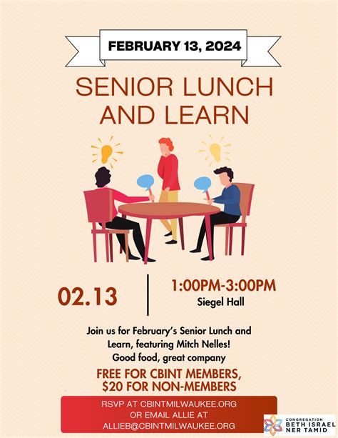 February Senior Lunch and Learn | Congregation Beth Israel Ner Tamid
