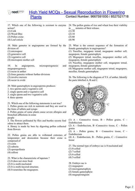 SOLUTION Sexual Reproduction In Flowering Plants High Yield Mcqs For