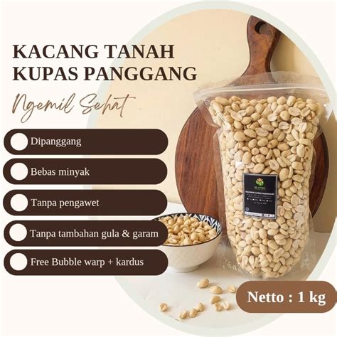 Jual Kacang Tanah Kupas Panggang 1 Kg Siap Makan Premium Roasted