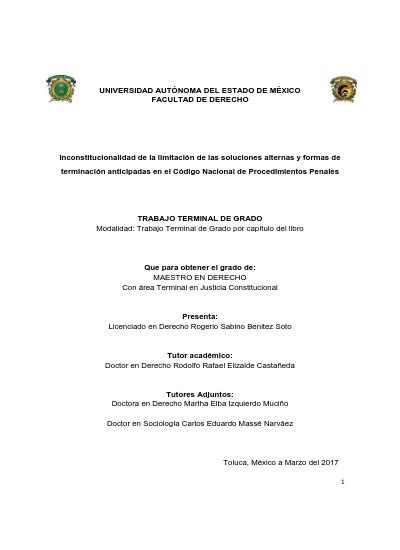 Inconstitucionalidad de la limitación de las soluciones alternas y