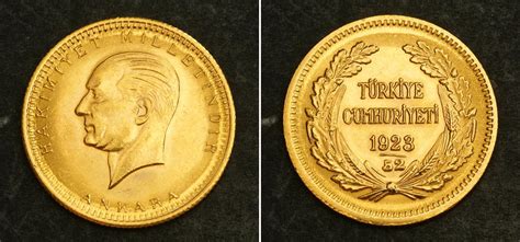 Moneta 100 Kurush Turchia 1923 Oro 1974 Kemal Ataturk Prezzo KM 855