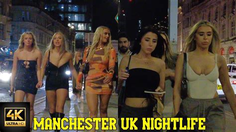 Manchester Uk Nightlife Walking Tour K Uhd Fps Youtube