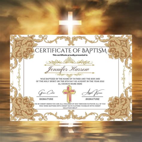 Editable Baptism Certificate Template Printable Minimalist Certificate