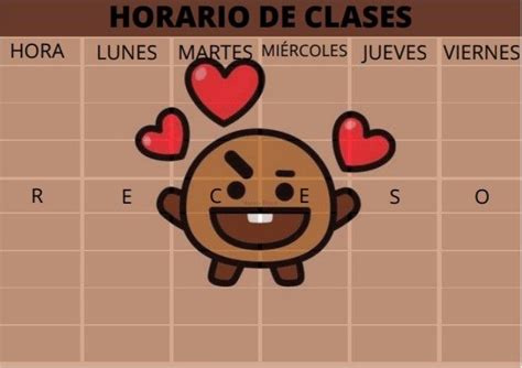 Horario Vers BT21 Horario Horario De Clases Lunes Martes Miercoles