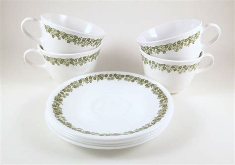 Corelle Cups And Saucers Spring Blossom 8 Pieces Vintage Etsy Vintage