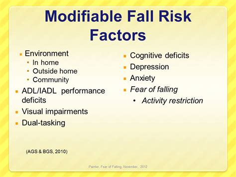 Fall Risk Factors Jane Painter Patton Assistive Technology Assessments