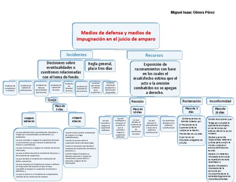 Mapa Conceptual Medios De Defensa Y Medios De Impugnación En El Juicio