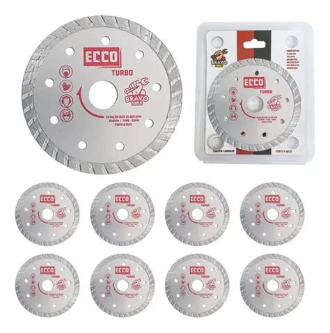 Kit 10 Discos De Corte Diamantado Turbo 110mm X 20mm Bravo MercadoLivre