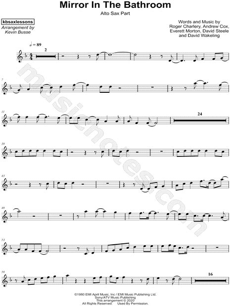 Kevin Busse "Mirror in the Bathroom" Sheet Music (Tenor Saxophone Solo ...
