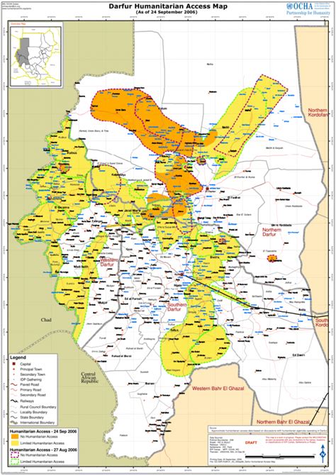 Sudan: Darfur humanitarian access map (as of 24 Sep 2006) - Sudan ...