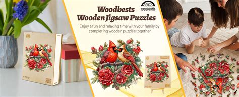 Amazon WOODBESTS Wooden Puzzle For Adults Beautiful Cardinal