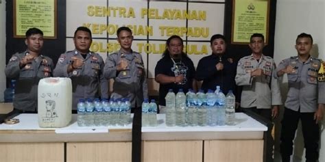 Terjaring Operasi Puluhan Botol Miras Diamankan Polsek Tolinggula