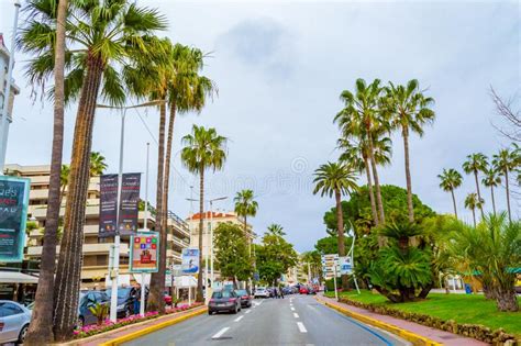 View Of Boulevard De La Croisette Cannes French Riviera Editorial