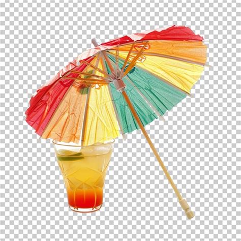 Premium PSD Cocktail Umbrella Isolated On White Background