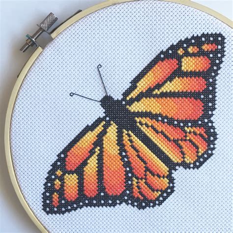 Monarch Butterfly Cross Stitch Pdf Pattern Etsy Canada