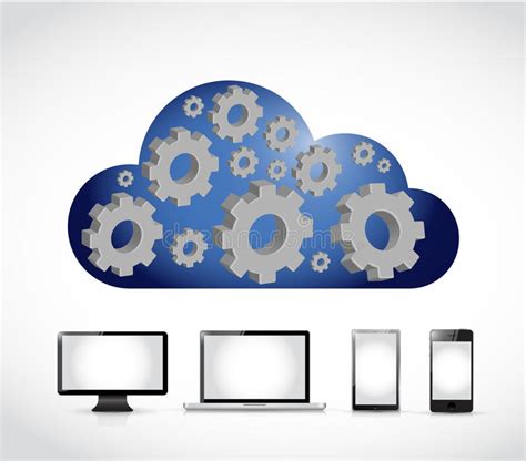 Tecnologia Industrial De Computação Do Diagrama Da Engrenagem Da Nuvem