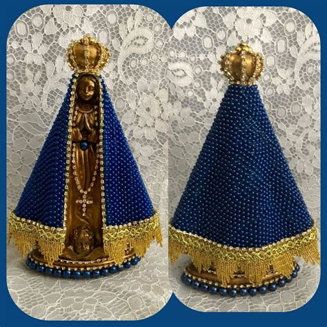 Nossa Senhora Aparecida Manto De Perolas Azul Marinho No Elo By