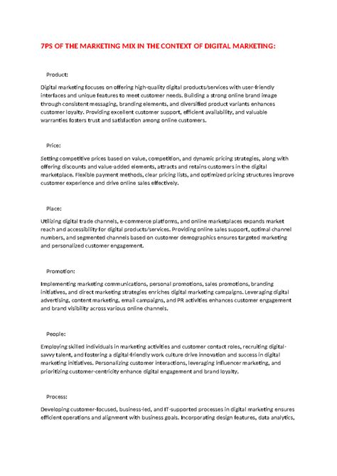 Digital Marketing - 7PS OF THE MARKETING MIX IN THE CONTEXT OF DIGITAL