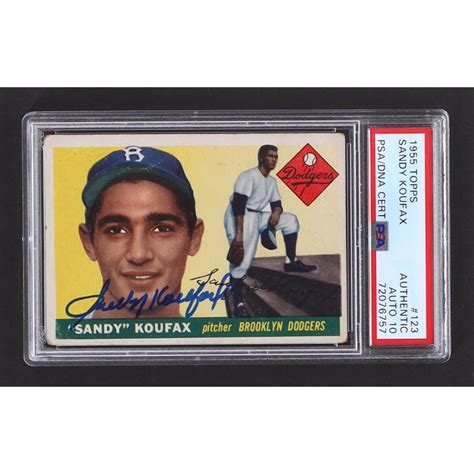 Sandy Koufax Signed Topps Rc Psa Autograph Graded Psa