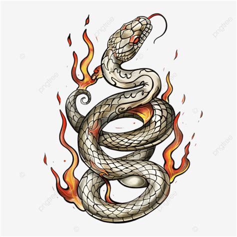 Tattoo Design Of Snake With Flame, Design, Tattoo, Snake PNG ...