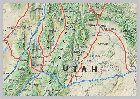 Utah Physical State Map– I Love Maps