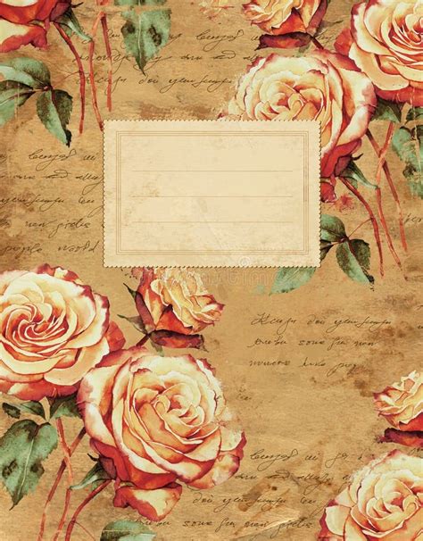 Vintage Roses Floral Notebook Cover Stock Photo Image Of Education