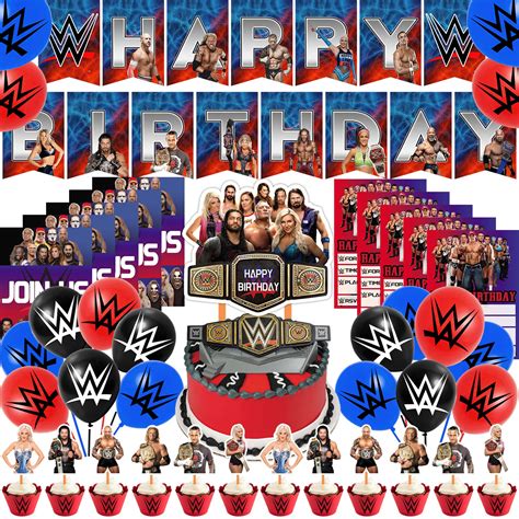 Buy Pcs Wwe Party Supplies Wrestling Fighting Theme Birthday Party